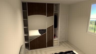 3D render plakara sa kliznim vratima — Plakar sa kliznim vratima